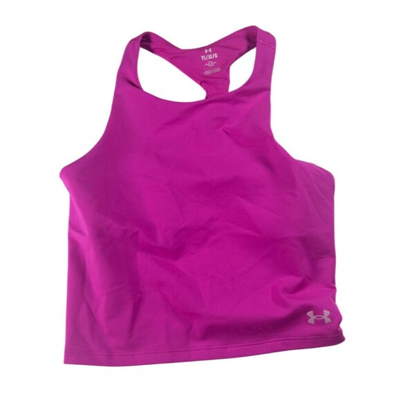 Under Armour Tank Top Youth Girls‎ Size YL Racerback Pink Polyester/Nylon - Picture 1 of 7